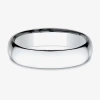 Modern Bride Mens 14k White Gold 5mm Light Comfort-fit Wedding Band In Silver