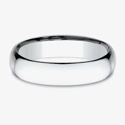 Modern Bride Mens 14k White Gold 5mm Light Comfort-fit Wedding Band