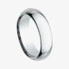 Modern Bride Mens 14k White Gold 6mm High Dome Comfort-fit Wedding Band In White