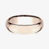 Modern Bride Mens 14k White Gold 6mm High Dome Comfort-fit Wedding Band In Pink