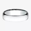 Modern Bride Mens 14k Yellow Gold 6mm Light Comfort-fit Wedding Band In Silver