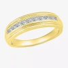 Modern Bride Mens 3.5mm 1/2 Ct. T.w. Natural White Diamond 14k Gold Wedding Band In Gold