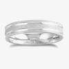 Modern Bride Mens 3mm Stainless Steel Wedding Band In Metallic