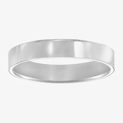 Modern Bride Mens 4mm 10k White Gold Wedding Band