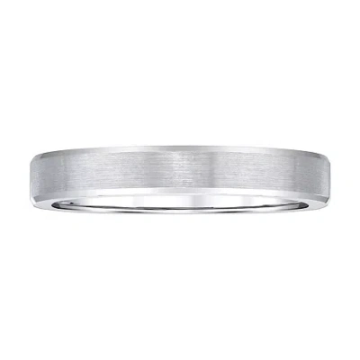 Modern Bride Mens 4mm Tungsten Wedding Band In White