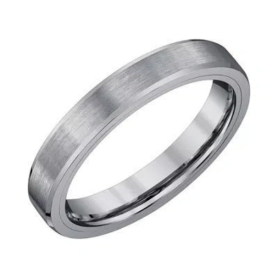 Modern Bride Mens 4mm Tungsten Wedding Band In Transparent
