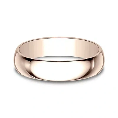 Modern Bride Mens 5mm 10k Gold Wedding Band In Pink