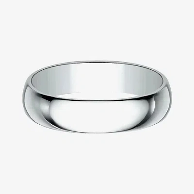 Modern Bride Mens 5mm 10k Gold Wedding Band In White