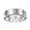 Modern Bride Mens 5mm Diamond Accent Natural White Diamond Titanium Cross Wedding Band In Transparent