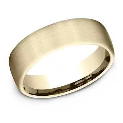 Modern Bride Mens 6.5mm 10k White Gold Wedding Band In Yellow