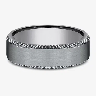 Modern Bride Mens 6.5mm Tantalum Wedding Band In Transparent