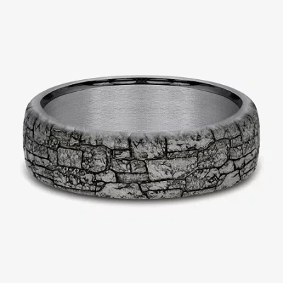 Modern Bride Mens 6.5mm Tantalum Wedding Band In Transparent