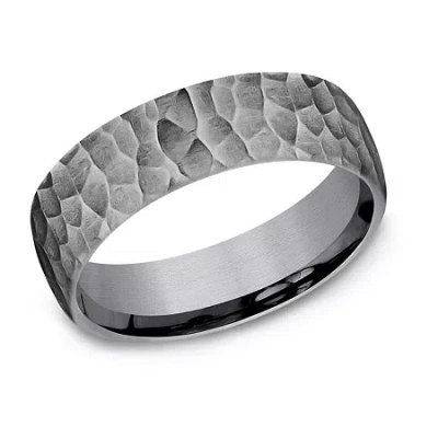 Modern Bride Mens 6.5mm Tantalum Wedding Band In Gray