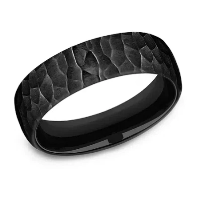 Modern Bride Mens 6.5mm Titanium Wedding Band In Black