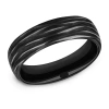 Modern Bride Mens 6.5mm Titanium Wedding Band In Black