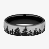 Modern Bride Mens 6.5mm Titanium Wedding Band In Black
