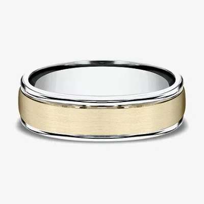 Modern Bride Mens 6mm 10k Two Tone Gold Wedding Band