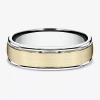 Modern Bride Mens 6mm 10k Two Tone Gold Wedding Band In Transparent