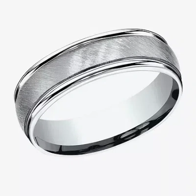 Modern Bride Mens 6mm 10k White Gold Wedding Band