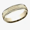 Modern Bride Mens 6mm 10k White Gold Wedding Band In Gold
