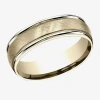 Modern Bride Mens 6mm 10k White Gold Wedding Band In Gold