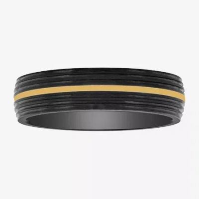 Modern Bride Mens 6mm 14k Gold Tungsten Wedding Band In Transparent