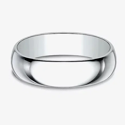 Modern Bride Mens 6mm 14k Gold Wedding Band In White