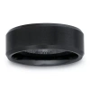 Modern Bride Mens 6mm Black Ceramic Wedding Band In Black