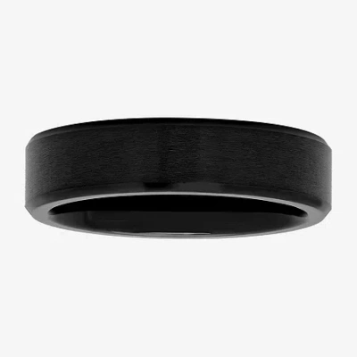 Modern Bride Mens 6mm Black Cobalt Wedding Band