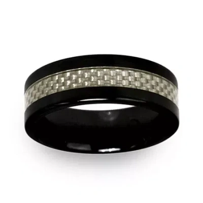 Modern Bride Mens 6mm Ceramic Wedding Band In Transparent