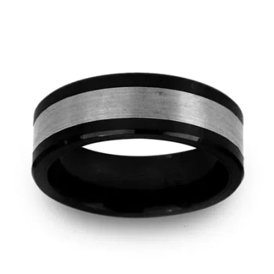 Modern Bride Mens 6mm Ceramic Wedding Band In Transparent