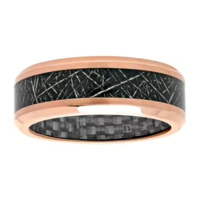 Modern Bride Mens 6mm Stainless Steel Wedding Band In Black