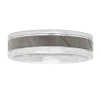Modern Bride Mens 6mm Sterling Silver Wedding Band In Gray