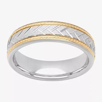 Modern Bride Mens 6mm Sterling Silver Wedding Band In Transparent