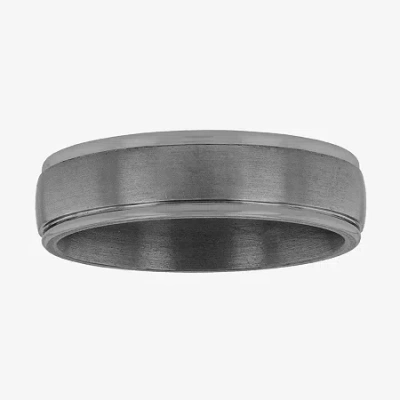 Modern Bride Mens 6mm Tantalum Wedding Band In Silver