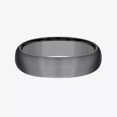 Modern Bride Mens 6mm Tantalum Wedding Band In Transparent