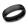 Modern Bride Mens 6mm Titanium Wedding Band In Black
