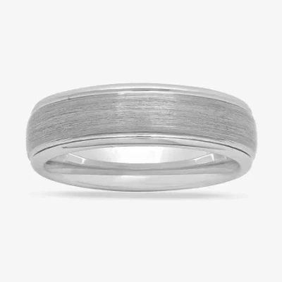 Modern Bride Mens 6mm Tungsten Comfort-fit Ring In White