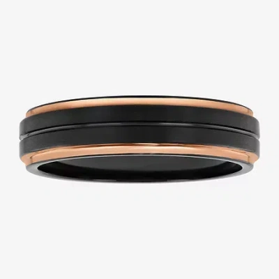 Modern Bride Mens 6mm Tungsten Wedding Band In Black