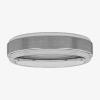 Modern Bride Mens 6mm Tungsten Wedding Band In Gray