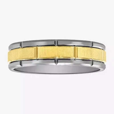 Modern Bride Mens 6mm Tungsten Wedding Band In Silver