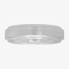 Modern Bride Mens 6mm Tungsten Wedding Band In Silver