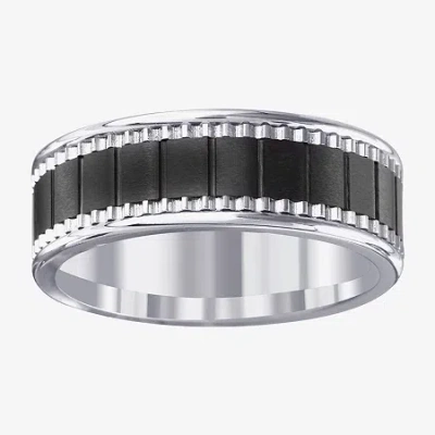 Modern Bride Mens 7mm Ceramic Wedding Band In Gray