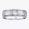 Modern Bride Mens 7mm Genuine Tungsten Wedding Band In Silver