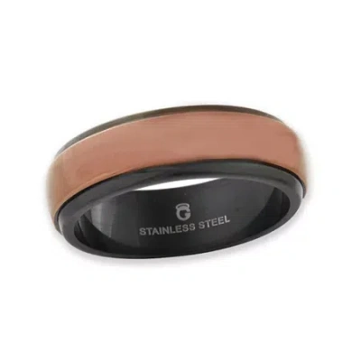 Modern Bride Mens 7mm Stainless Steel Wedding Band In Black