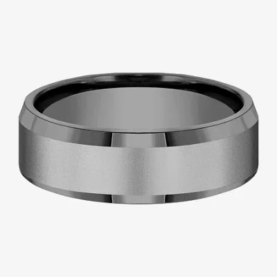 Modern Bride Mens 7mm Tantalum Wedding Band In Transparent