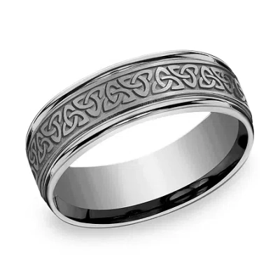 Modern Bride Mens 7mm Tantalum Wedding Band In Transparent