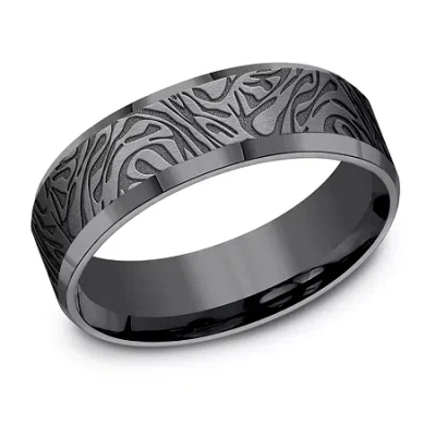 Modern Bride Mens 7mm Tantalum Wedding Band In Black
