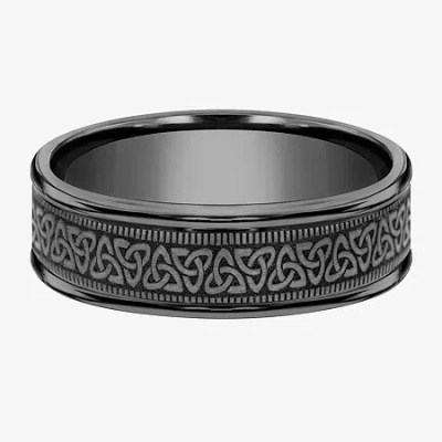 Modern Bride Mens 7mm Tantalum Wedding Band In Transparent