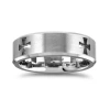 Modern Bride Mens 7mm Titanium Cross Wedding Band In Silver